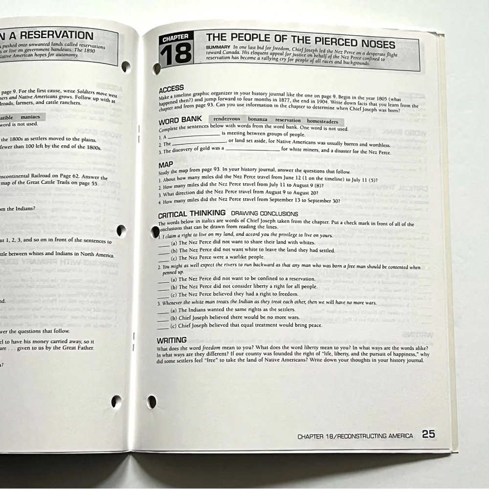 Student Study Guide for A History of US Reconstructing America Paperback Book